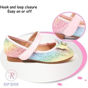 Toddler Girl T7 glitter rainbow dress shoes